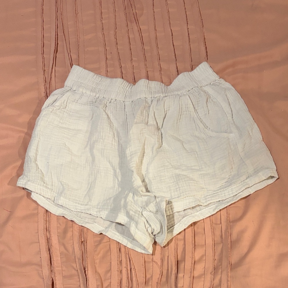 Light Cream Casual Shorts